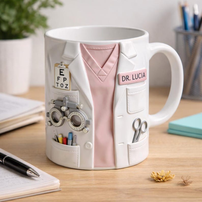 Personalized Eye Doctor Mug, Optometrist Gift Mug, Custom Name Ophthalmologist Coffee Mug, Eye Doctor Appreciation Gift