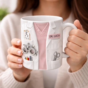 Personalized Eye Doctor Mug, Optometrist Gift Mug, Custom Name Ophthalmologist Coffee Mug, Eye Doctor Appreciation Gift