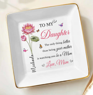 Mother's Day Jewelry Dish, Personalized Trinket Tray for New Moms, Mother's Day Gift for Daughter, Custom Jewelry Dish for Mom, New Mom Gift