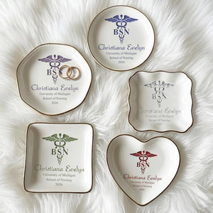 Personalized Nursing Grad Trinket Dish, Custom BSN Nursing Jewelry Dish, New Nurse Gift for Her, Class of 2026