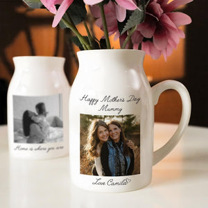 Personalized Mom Photo Vase, Custom Mom Portrait Ceramic Flower Vase, Mothers Day Gift for Mom, Family Photo Gift, Gift for Grandma