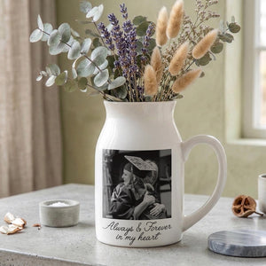 Personalized Mom Photo Vase, Custom Mom Portrait Ceramic Flower Vase, Mothers Day Gift for Mom, Family Photo Gift, Gift for Grandma