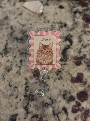 Custom Pet Badge Reel, Personalized Dog & Cat Photo Badge Reel, Nurse Badge Reel, Retractable ID Holder for Pet Owner, ID Badge Buddy