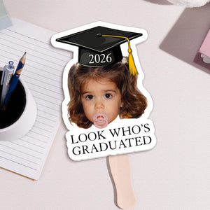 Graduation 2026 Big Heads on a Stick, Face on a Stick, Graduation Fan, Class of 2026, Personalized Graduation Fan Handheld,Gift for Graduate