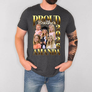 Bootleg Graduation Shirt 2026, Custom Photo Collage Shirt, Retro Rap Style Graduation T-Shirt, Proud Family Graduation Gift, Grad Shirt