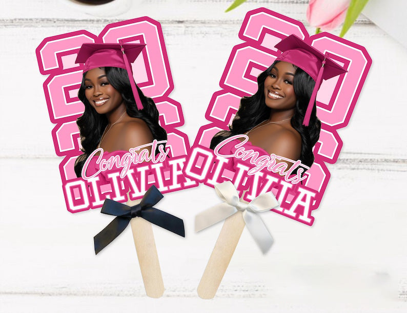 Custom Graduation Fans, Fat Head Cut Out Sign, Graduation 2026 Big Heads on a Stick, Class of 2026 Graduation Paddle, Party Favors