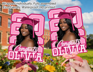 Custom Graduation Fans, Fat Head Cut Out Sign, Graduation 2026 Big Heads on a Stick, Class of 2026 Graduation Paddle, Party Favors