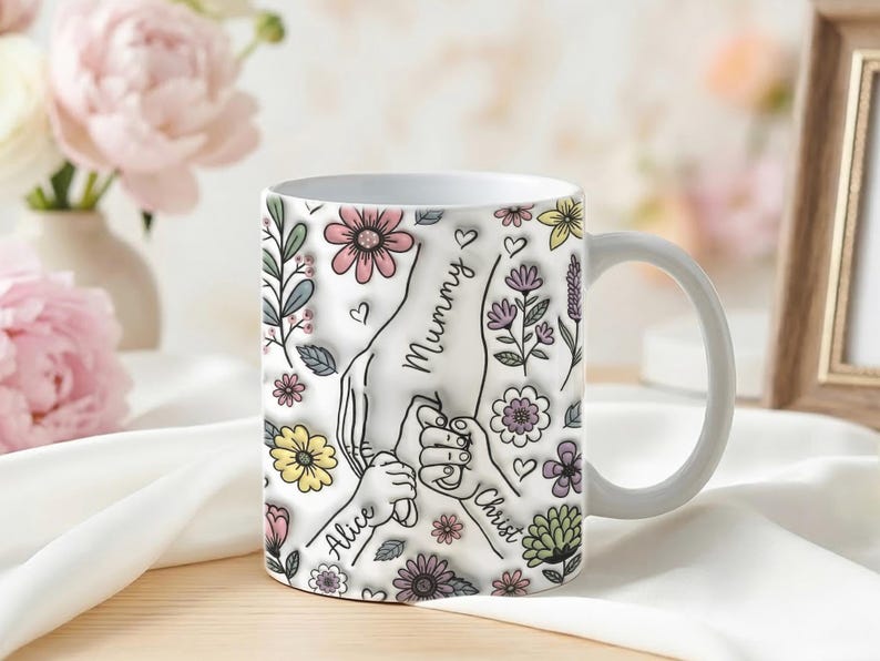 Personalized Mom Mug with Kids Names, Custom Mama Mug, Mother s Day Gift from Kids, Ceramic Coffee Cup