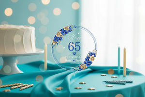 Personalized 65th Wedding Anniversary Acrylic Cake Topper, 65th Anniversary Cake Topper, 65 Anniversary Gift, 65th Wedding Anniversary Decor