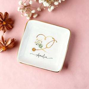 Custom Nurse Jewelry Dish, Nurse Graduation Gift, Custom Doctor Trinket Dish, Nurse Appreciation Gifts, Medical School Graduation Gifts