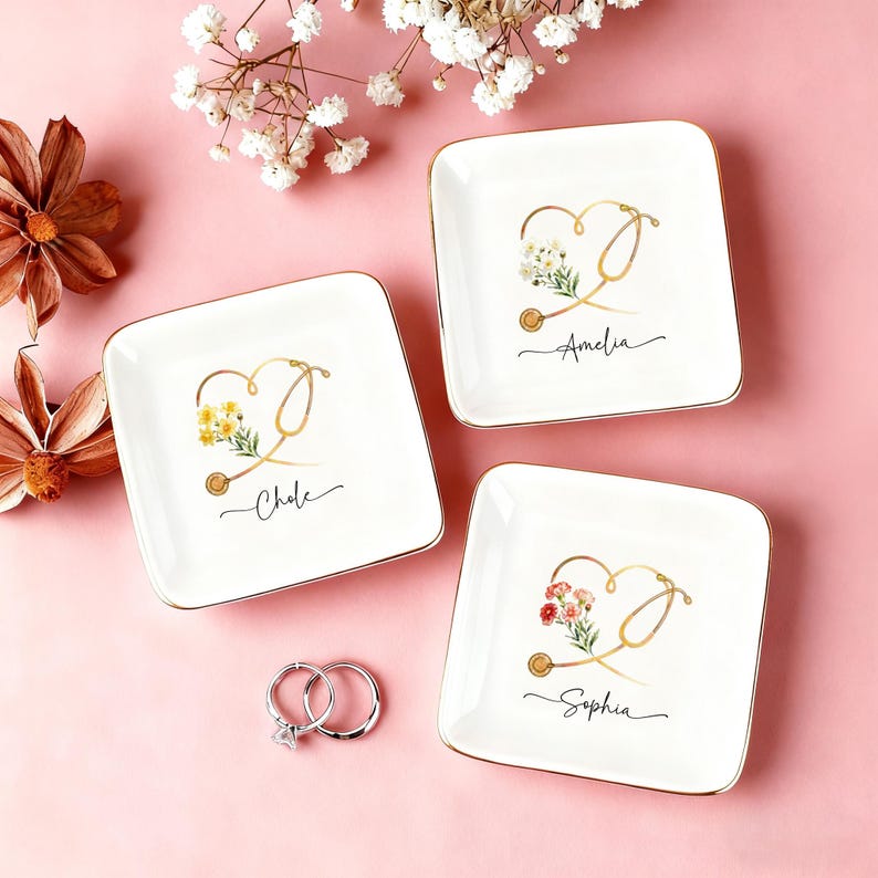 Custom Nurse Jewelry Dish, Nurse Graduation Gift, Custom Doctor Trinket Dish, Nurse Appreciation Gifts, Medical School Graduation Gifts