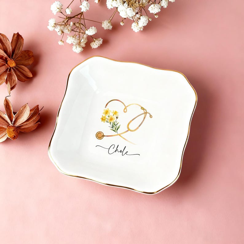 Custom Nurse Jewelry Dish, Nurse Graduation Gift, Custom Doctor Trinket Dish, Nurse Appreciation Gifts, Medical School Graduation Gifts
