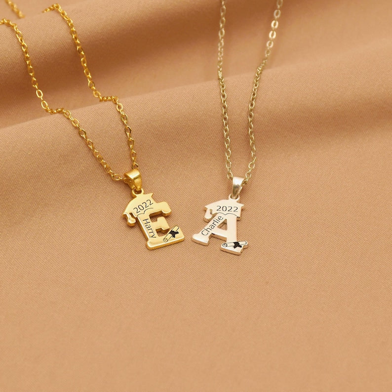 Personalized Graduation Name Necklace, 2026 Bachelor Cap Necklace, Name Necklace, 2026 Class College Necklace, Graduation Gift, Gift for Her