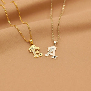 Personalized Graduation Name Necklace, 2026 Bachelor Cap Necklace, Name Necklace, 2026 Class College Necklace, Graduation Gift, Gift for Her