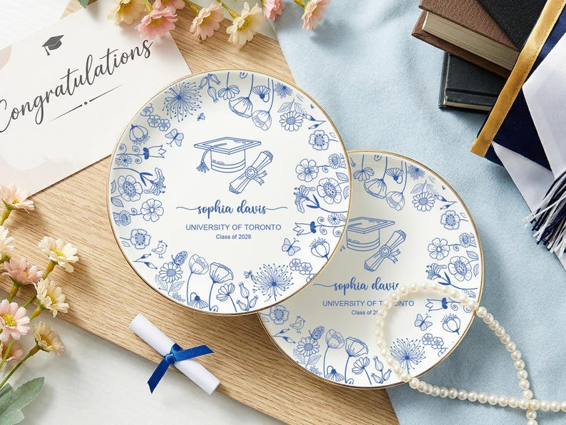 2026 Graduation Gift,Personalized Graduation Jewelry Dish,Class of 2026 Gift,Graduation Trinket Dish,Graduation Party Gift,Memorial Gift