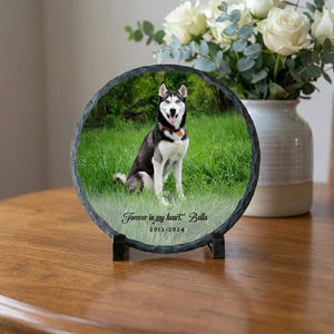 Personalized Pet Memorial Photo Slate Stone: Dog Loss Gift