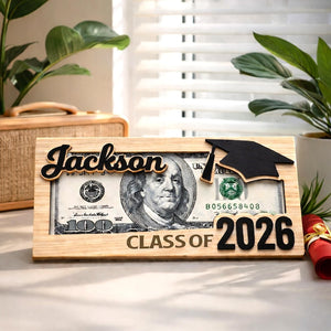 Custom Graduation Cash Holder, Class of 2026 Gift, Gift for Graduate Student, High School Senior Gift, Grad Party Gift