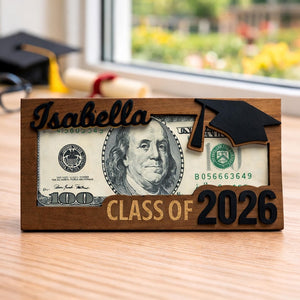 Custom Graduation Cash Holder, Class of 2026 Gift, Gift for Graduate Student, High School Senior Gift, Grad Party Gift