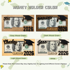Custom Graduation Cash Holder, Class of 2026 Gift, Gift for Graduate Student, High School Senior Gift, Grad Party Gift