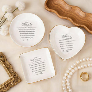 Personalized Mother-in-Law Gift for Mother of the Groom Wedding Ring Dish, Ceramic Trinket Tray, Mom Gift from Bride, Custom Ring Dish