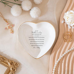 Personalized Mother-in-Law Gift for Mother of the Groom Wedding Ring Dish, Ceramic Trinket Tray, Mom Gift from Bride, Custom Ring Dish