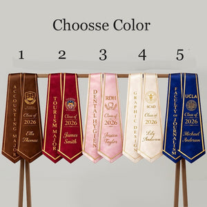 Custom Graduation Stole, Personalized Name Class Year, College Major Sash, Graduation Scarf, Students Ceremony Keepsake