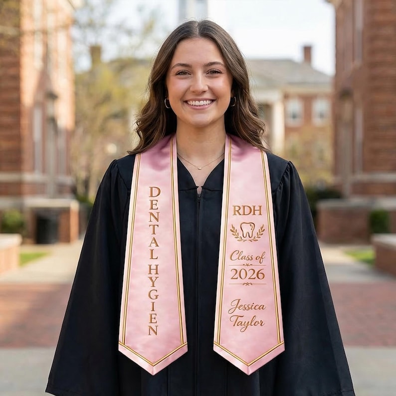 Custom Graduation Stole, Personalized Name Class Year, College Major Sash, Graduation Scarf, Students Ceremony Keepsake