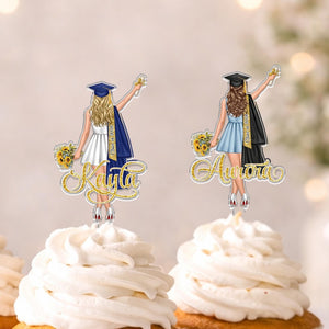 Custom Graduation Cake Topper For Girls, Class Of 2026 Cake Topper, Grad Party Decor, Senior Gift For Daughter, Graduation Gifts For Her