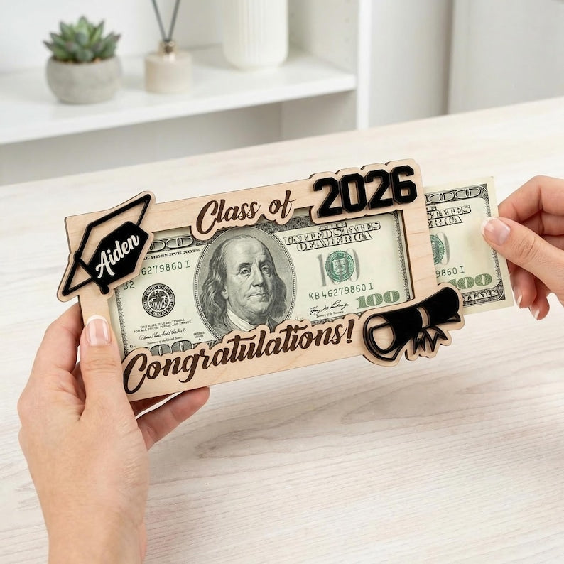 Graduation Money Holder Personalized,Graduation Gift,Class of 2026,High School Graduation,Gift for Graduates,High School Senior