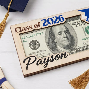 Personalized Wood Graduation Money Holder 2026 : Gift for Him/Her Class of 2026,High School Graduation,Gift for Graduates,High School Senior