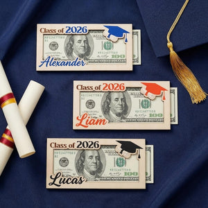Personalized Wood Graduation Money Holder 2026 : Gift for Him/Her Class of 2026,High School Graduation,Gift for Graduates,High School Senior