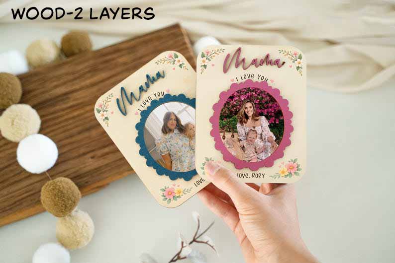 Personalized Photo Magnet for Mom, Love You Magnetic Picture Frame, Mother's Day Gift, Birthday Gifts, Gift for Grandma, Includes Photo