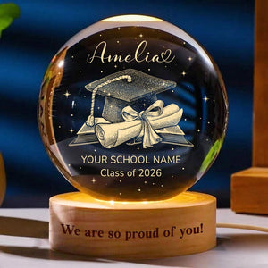 Personalized Graduation Gift, Class of 2026 Crystal Ball Night Light, Graduation Day, Graduation Gift For Senior Congrats on your graduation