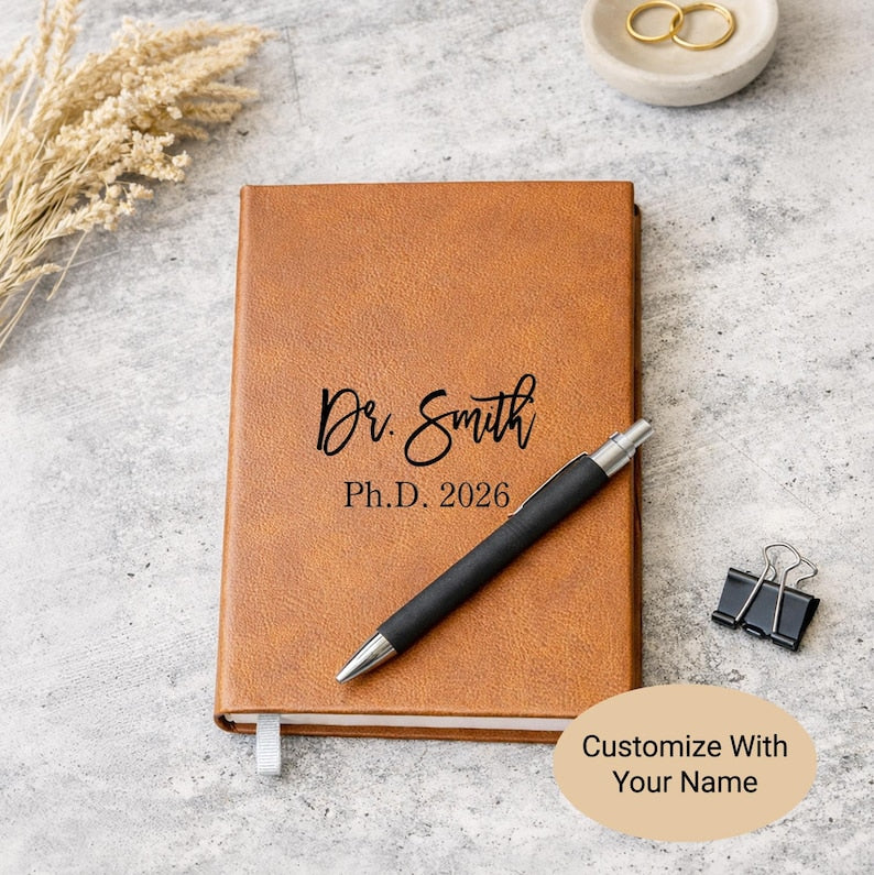 Personalized Doctor Journal, Phd Graduation Gift for Doctor, Custom Stationery Gift, Doctorate Graduation Gift for PHD Doctoral Student