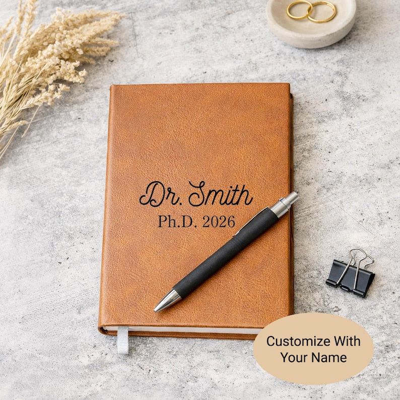 Personalized Doctor Journal, Phd Graduation Gift for Doctor, Custom Stationery Gift, Doctorate Graduation Gift for PHD Doctoral Student