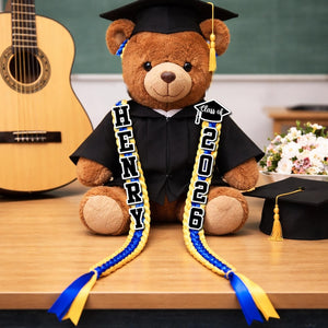 Personalized Ribbon Graduation Lei, Custom Name Grad Lei with Satin Ribbons, Class of 2026 Gift, Senior Celebration Accessory
