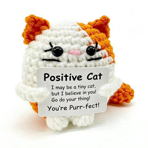 Emotional Support Desk Buddy, Custom Crochet Cat Doll, Funny Coworker Gift, Pawsitive Affirmation Decor, Cat Lover Gift, Cheer Up Gift