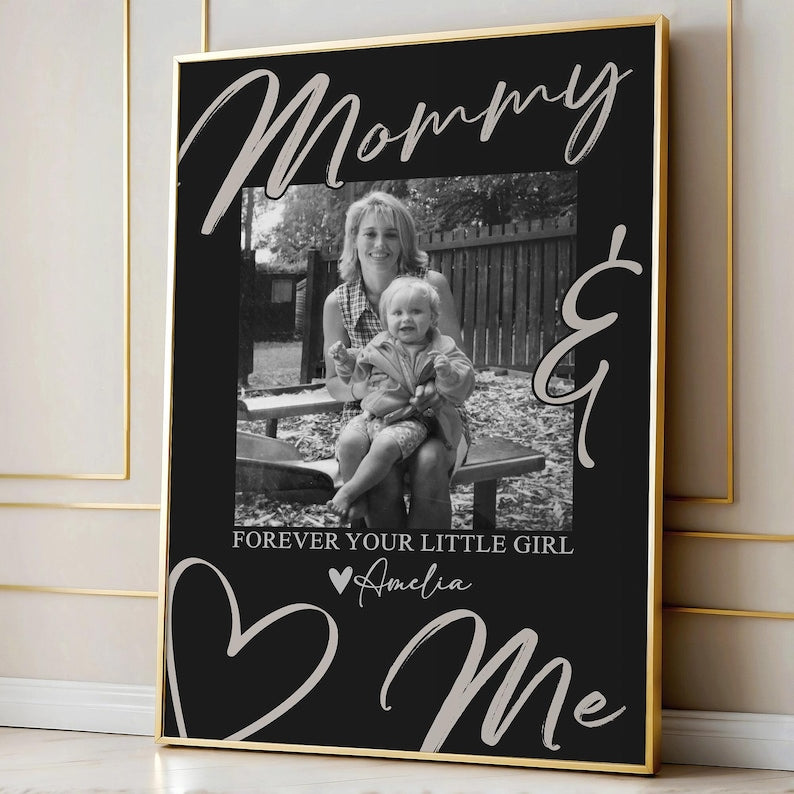 Personalized Mommy Photo Canvas Print | Custom Picture Poster for Mom | Gift from Daughter Son | Mothers Day Birthday Gift | Family Wall Art