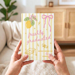 Personalized Freshly Graduated Book, Custom Graduation Guestbook, High School Graduation Messages, Book Lover Grad Party Book