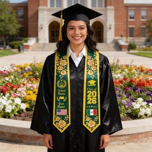 Custom Graduation Stole With Name&Logo, Personalized School Color Graduation Sash