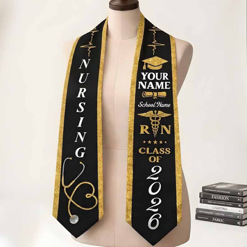 Customized Nursing Stole, Nursing Graduation Stole, RN Stole Nursing Stole Graduation 2026, Nursing Graduation, Nursing Stole Graduate 2026