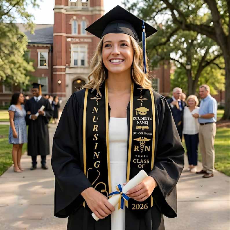 Customized Nursing Stole, Nursing Graduation Stole, RN Stole Nursing Stole Graduation 2026, Nursing Graduation, Nursing Stole Graduate 2026