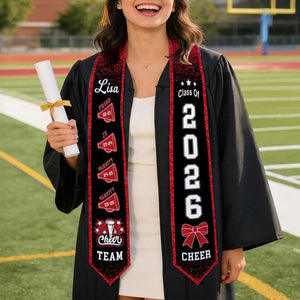 Personalized Cheerleading Sash for Senior Night, Custom Cheer Gifts for Girl, Class of 2026 Cheerleader Graduation Gift, Graduation Stoles