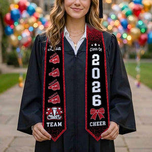 Personalized Cheerleading Sash for Senior Night, Custom Cheer Gifts for Girl, Class of 2026 Cheerleader Graduation Gift, Graduation Stoles