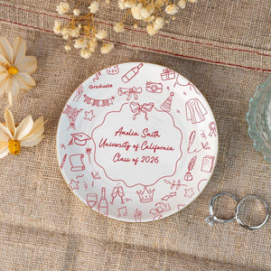 Unique Graduation Gifts: Custom Graduation Jewelry Dish,Graduation Trinket Dish,College Gifts,Class Of 2026,Graduation Gifts for Daughter