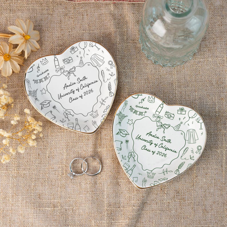Unique Graduation Gifts: Custom Graduation Jewelry Dish,Graduation Trinket Dish,College Gifts,Class Of 2026,Graduation Gifts for Daughter