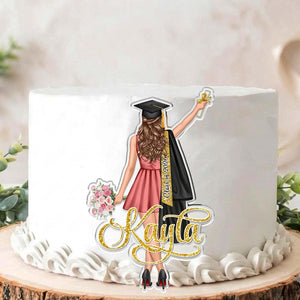 Custom Graduation Cake Topper For Girls, Class Of 2026 Cake Topper, Grad Party Decor, Senior Gift For Daughter, Graduation Gifts For Her