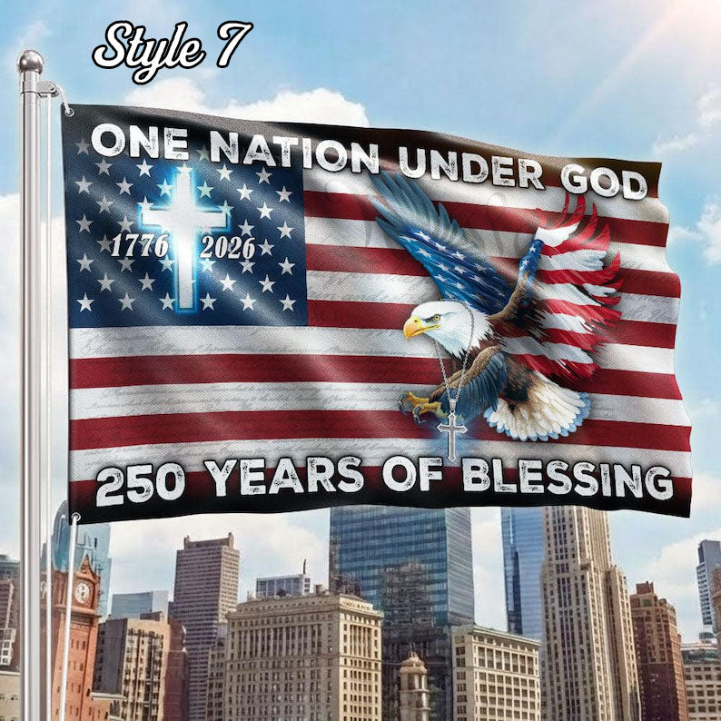 250 Years Freedom USA Flag, 1776 2026 Eagle Betsy Ross Grommet Flag, Multiple Style American History Patriotic Banner, Outdoor Wall Decor