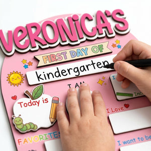 Custom First Day of School Sign,Preschool Back to School Board Kid Gift,Kindergarten 1st Day of School Photo Prop,Last Day School Name Sign