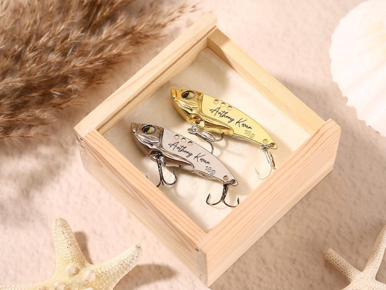 Personalized Engraved Fishing Lure, Custom Stainless Steel Lure with Gift Box, Fisherman Gift for Dad Husband Grandpa, Father's Day Gift